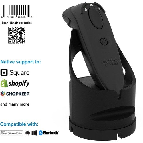 Socket Mobile DuraScan® D740, escáner de código de barras universal, negro y base de carga -