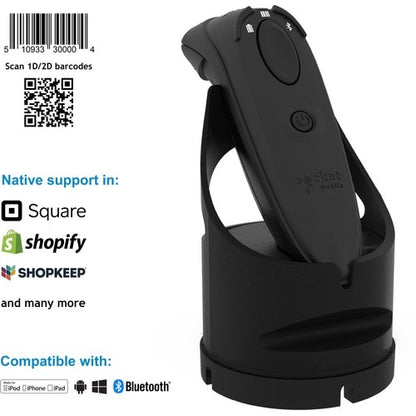 Socket Mobile DuraScan® D740, escáner de código de barras universal, negro y base de carga -