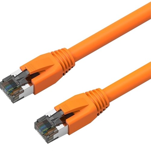 Câble de raccordement blindé Axiom Memory Axiom 2 pieds CAT8 2 000 MHz S/FTP avec gaine anti-accroc (orange)