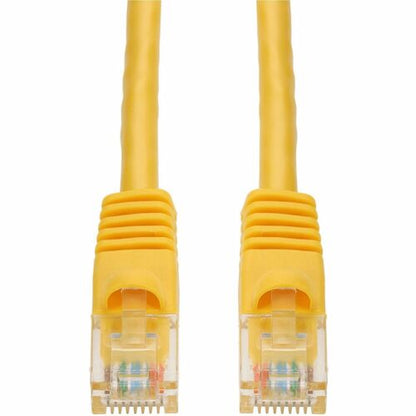 Cable Ethernet de PVC CAT 6A amarillo de 3 pies con funda de burbuja sin enganches RJ