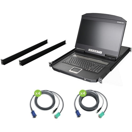 IOGEAR 8-Port 18.5\" Widescreen Short Depth LCD KVM Switch - 8 Computer(s)