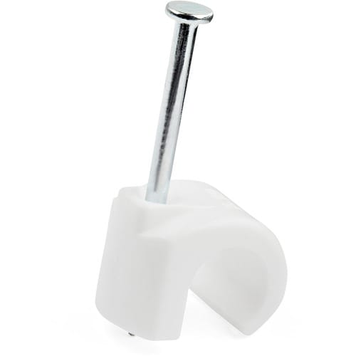 StarTech.com 100 Pk (L) Cable Clips w/ Nail - Reusable Nail-in Clamps - Cord Mounting/Hold