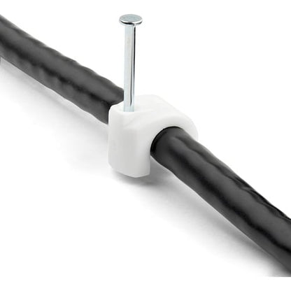 StarTech.com 100 Pk (L) Cable Clips w/ Nail - Reusable Nail-in Clamps - Cord Mounting/Hold