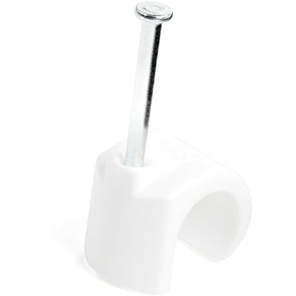StarTech.com 100 Pk XL Cable Clips w/ Nail - Reusable Nail-in Clamps - Cord Mounting/Holdi