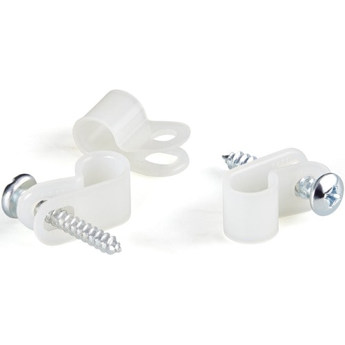 StarTech.com 100 Pack Screw Mount Cable Clamps - Wire Fastener/Holder - R-Type S