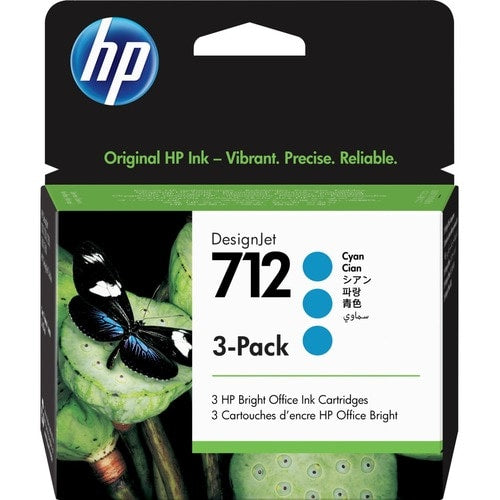 Cartouche d'encre cyan 712, lot de 3
