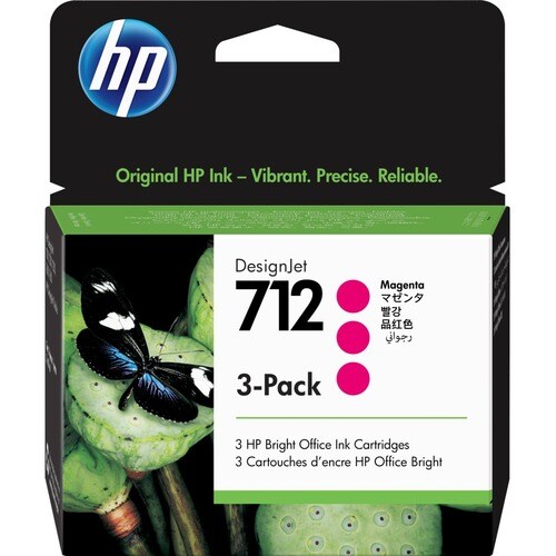 Lot de 3 cartouches d'encre magenta 712
