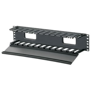 Panduit PatchLink Horizontal Cable Manager - Cable Manager - Black - 2U Rack Height x 19\"
