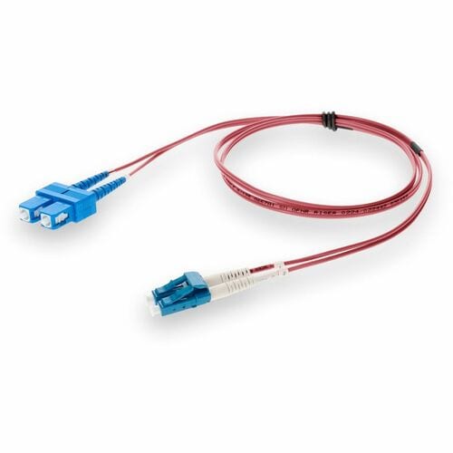 AddOn 7m LC (Male) to SC (Male) Pink OS2 Duplex Fiber OFNR (Riser-Rated) Patch C
