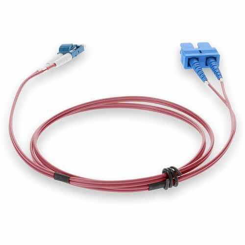 AddOn 7m LC (Male) to SC (Male) Pink OS2 Duplex Fiber OFNR (Riser-Rated) Patch C