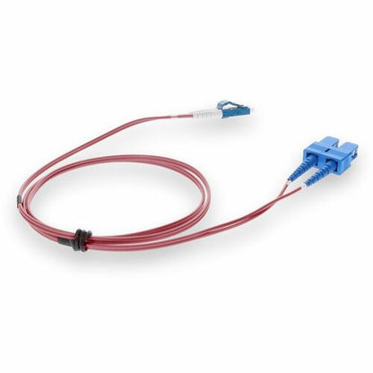 AddOn 7m LC (Male) to SC (Male) Pink OS2 Duplex Fiber OFNR (Riser-Rated) Patch C