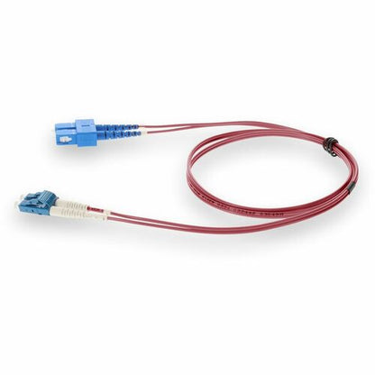 AddOn 7m LC (Male) to SC (Male) Pink OS2 Duplex Fiber OFNR (Riser-Rated) Patch C