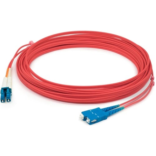 Complemento de fibra dúplex OFNR OS2 rojo de 7 m LC (macho) a SC (macho) (Riser)