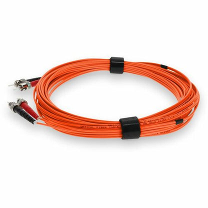 AddOn 5m ST (Male) to ST (Male) Orange OM3 Duplex Plenum-Rated Fiber Patch Cable