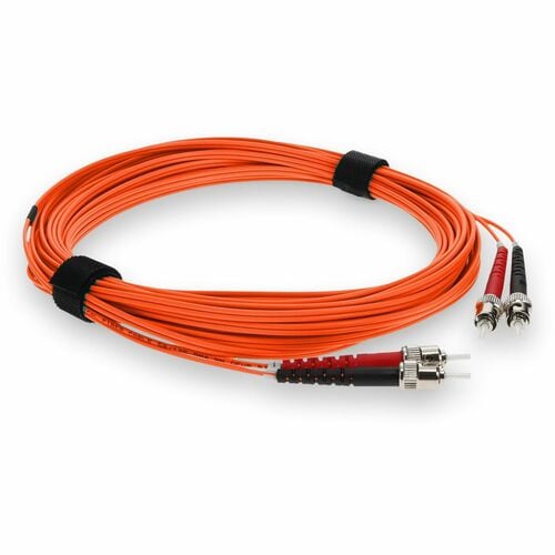 AddOn 5m ST (Male) to ST (Male) Orange OM3 Duplex Plenum-Rated Fiber Patch Cable