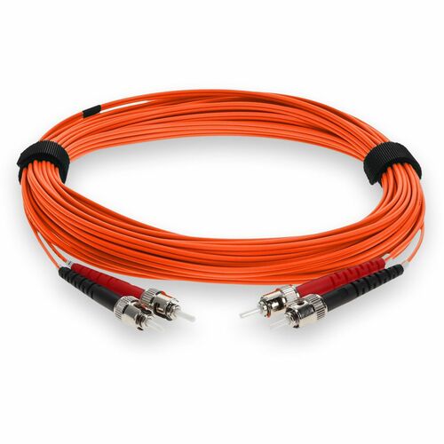 AddOn 5m ST (Male) to ST (Male) Orange OM3 Duplex Plenum-Rated Fiber Patch Cable