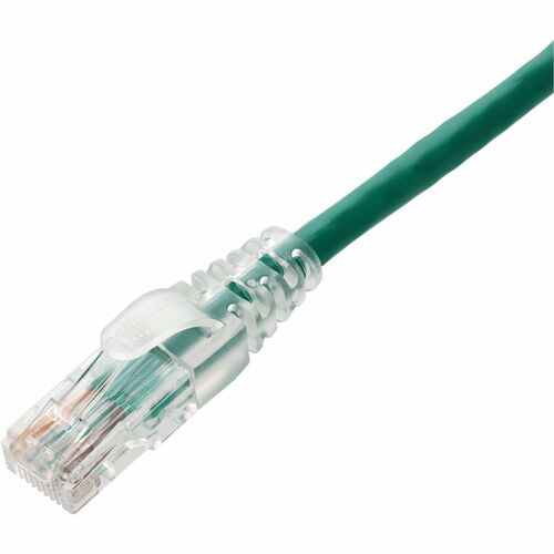 AddOn 25ft Green CAT 6 PVC Ethernet Cable Snagless Easy Clear Boot TAA RJ