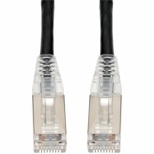 Câble Ethernet blindé en PVC noir AddOn CAT 6 de 10,7 m, anti-accroc, gaine transparente facile, RJ45
