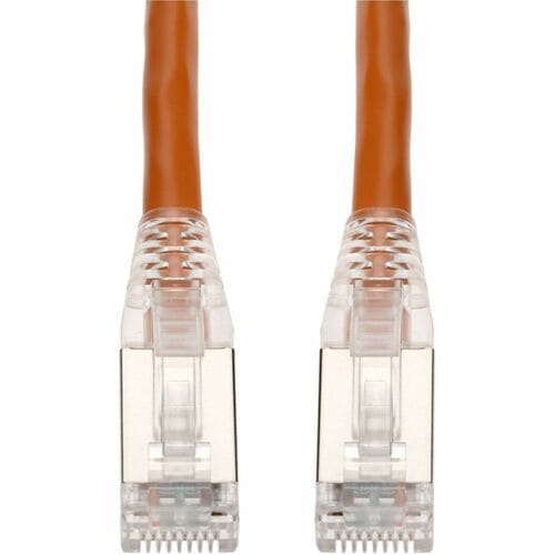 Câble Ethernet blindé en PVC orange CAT 5E AddOn de 90 cm, anti-accroc, gaine transparente facile, RJ45