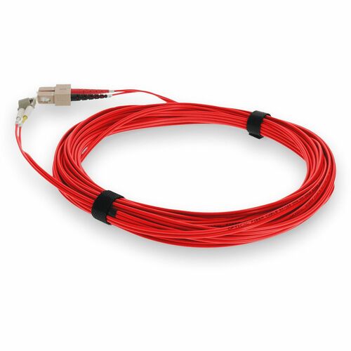 AddOn 2m LC (Male) to SC (Male) Red OM3 Duplex Fiber OFNR (Riser-Rated) Patch Ca