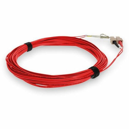 AddOn 2m LC (Male) to SC (Male) Red OM3 Duplex Fiber OFNR (Riser-Rated) Patch Ca