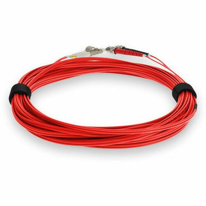 AddOn 5m LC (Male) to ST (Male) Red OM3 Duplex Plenum-Rated Fiber Patch Cable -