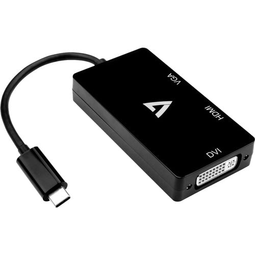 V7 USB-C Male to VGA Female, DVI Female, HDMI 1.4 Female HDMI: 9Gbps 4K UHD - 1 x USB 3.2