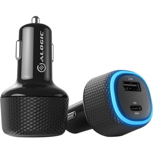 Chargeur de voiture Alogic Rapid 2 ports USB-A + USB-C - Puissance 12 W + 45 W