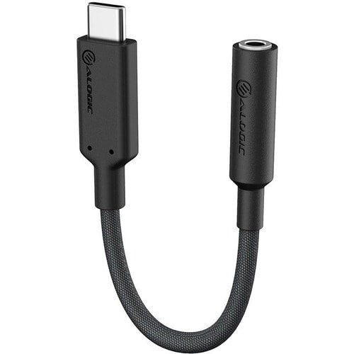 Adaptateur audio USB-C vers 3,5 mm ALOGIC Elements PRO 10 cm - Noir - Mini-téléphone/3,9" (100 mm)