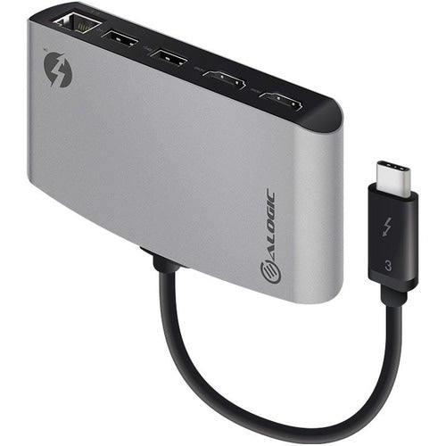 Station d'accueil portable ALOGIC ThunderBolt 3 double HDMI avec 4K - Gris sidéral - 2