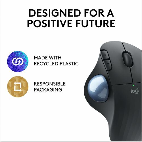 Logitech ERGO M575 Wireless Trackball Mouse - Easy thumb control,