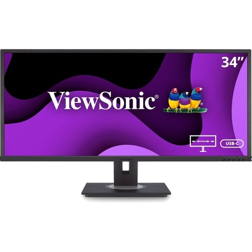 ViewSonic Graphic VG3456 34\" Class UWQHD LED Monitor - 21:9 - Black