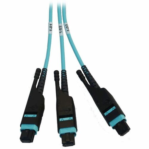 Tripp Lite by Eaton N48M-2M3X8M-20 Preloaded Fiber Panel - 1U High - Aqua, Black