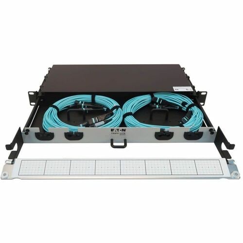 Tripp Lite by Eaton N48M-2M3X8M-20 Preloaded Fiber Panel - 1U High - Aqua, Black