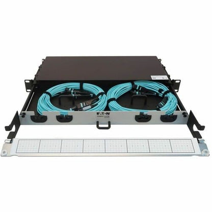 Tripp Lite by Eaton N48M-2M3X8M-20 Preloaded Fiber Panel - 1U High - Aqua, Black