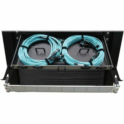 Tripp Lite by Eaton N48M-2M3X8M-20 Preloaded Fiber Panel - 1U High - Aqua, Black - 19\" Wi