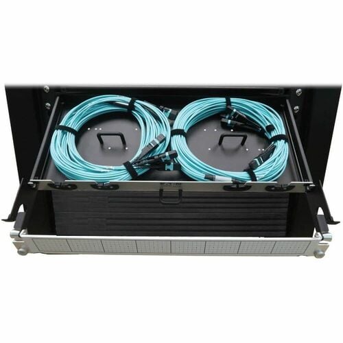 Tripp Lite by Eaton N48M-2M3X8M-20 Preloaded Fiber Panel - 1U High - Aqua, Black