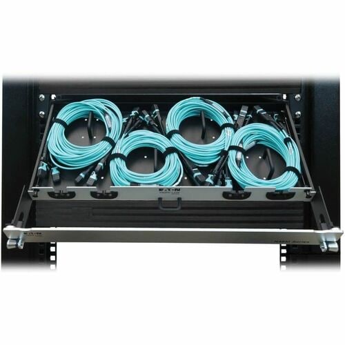 Tripp Lite by Eaton N48M-4M3X8M-10 Preloaded Fiber Panel - 1U High - Aqua - 19"