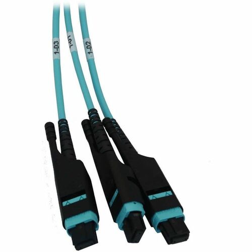Tripp Lite by Eaton N48M-4M3X8M-10 Preloaded Fiber Panel - 1U High - Aqua - 19"