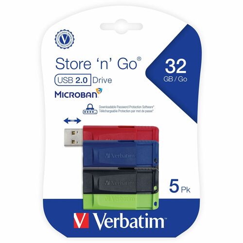 Lot de 5 clés USB rétractables 32 Go.