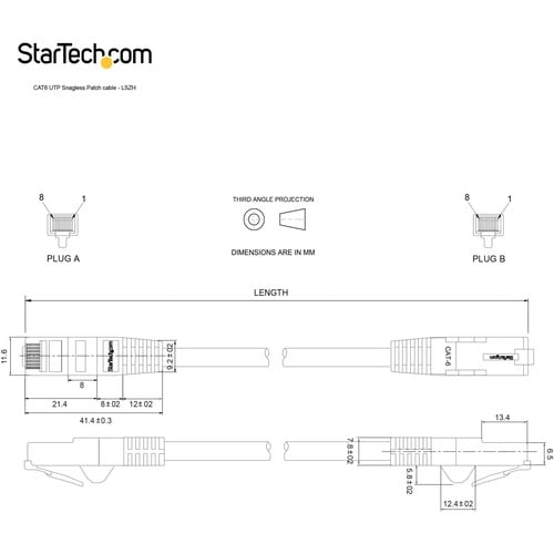 Câble Ethernet CAT6 StarTech.com 15 m, LSZH (faible émission de fumée et sans halogène) 10 Gb/s