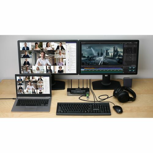CONMUTADOR KVMP DE 3 PUERTOS USB-C Y DISPLAYPORT CON SUMINISTRO DE ENERGÍA