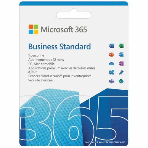 Microsoft 365 Business Standard avec licence d'un an - Français - Sans support