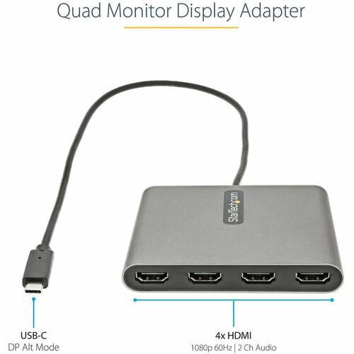 StarTech.com USB C to Quad HDMI Adapter