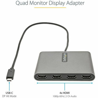 StarTech.com USB C to Quad HDMI Adapter