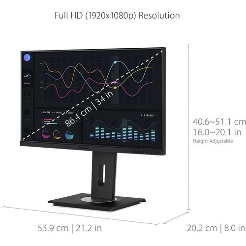 Viewsonic 24\" Display, IPS Panel, 1920 x 1080 Resolution - 23.8\" Viewable - In