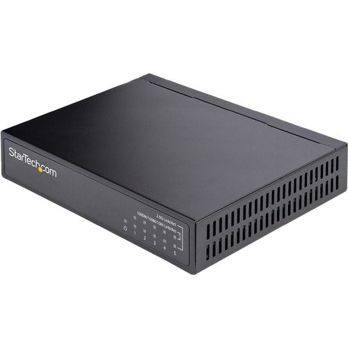 UNMANAGED 2.5G SWITCH 5 PORT ALL METAL CASE FANLESS WALL KIT