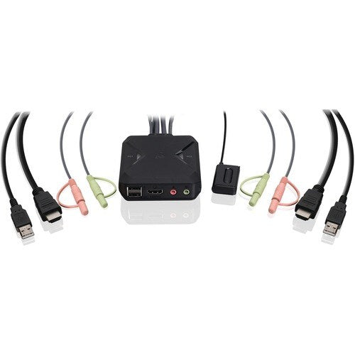 COMMUTATEUR KVM 4K 2 PORTS AVEC CONNEXIONS HDMI, USB ET AUDIO