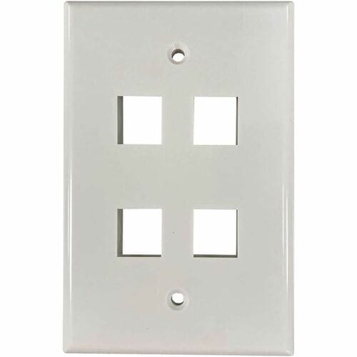 Tripp Lite by Eaton Safe-IT 4-Port Single-Gang Keystone Wall Plate, Antibacteria