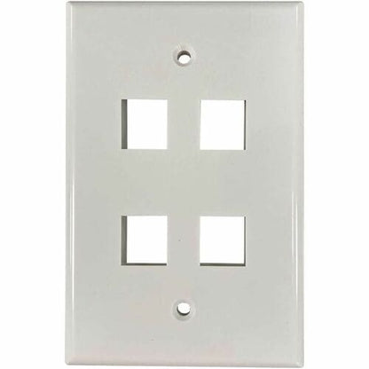 Tripp Lite by Eaton Safe-IT 4-Port Single-Gang Keystone Wall Plate, Antibacteria